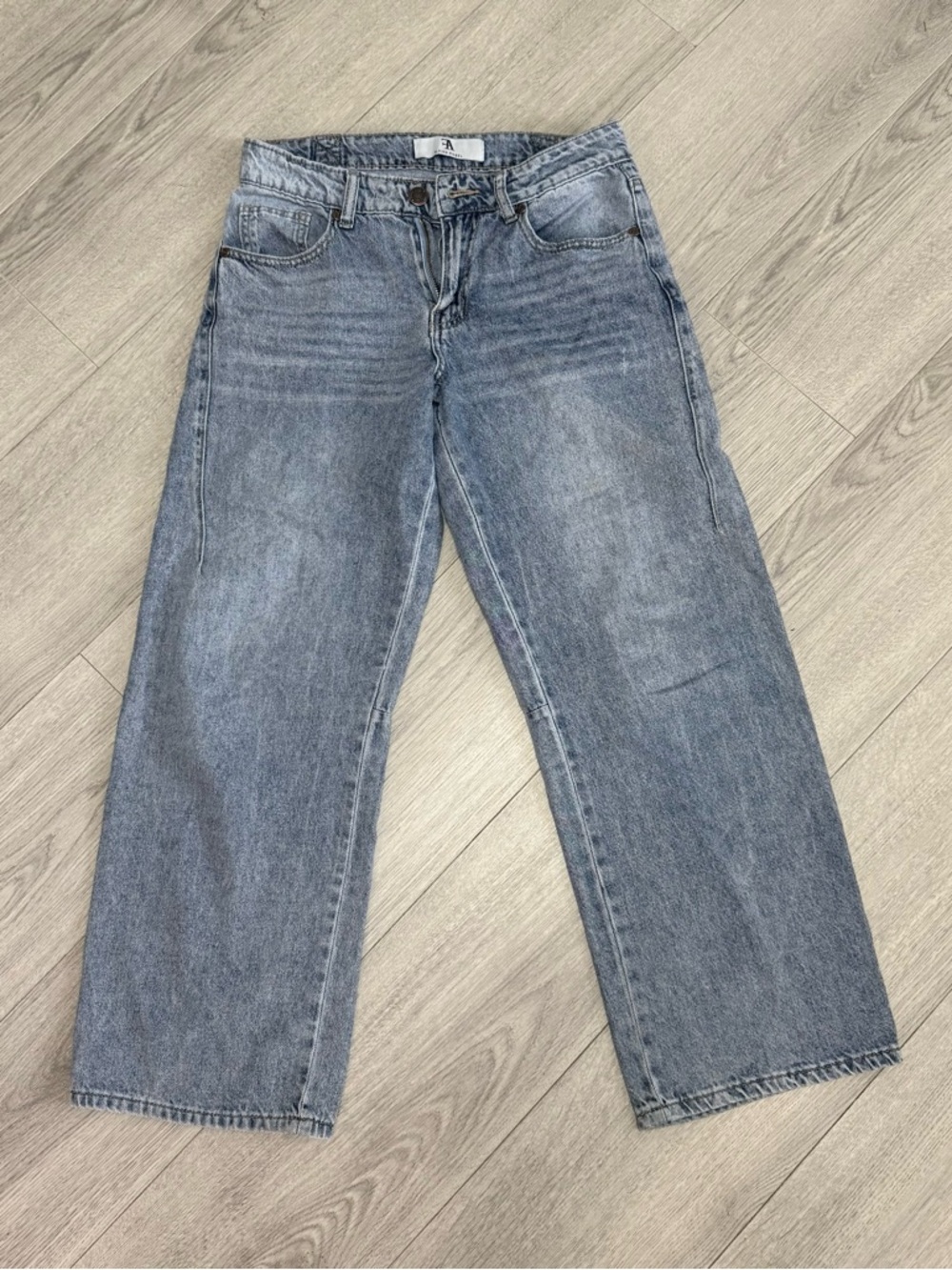 Flying Angel Light Blue Cross‎ Wide-Leg Jeans